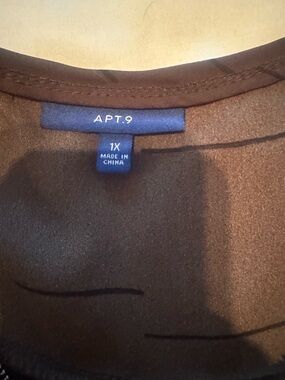 Apt. 9 Dark Olive Green Blouse  Crew Neck Top